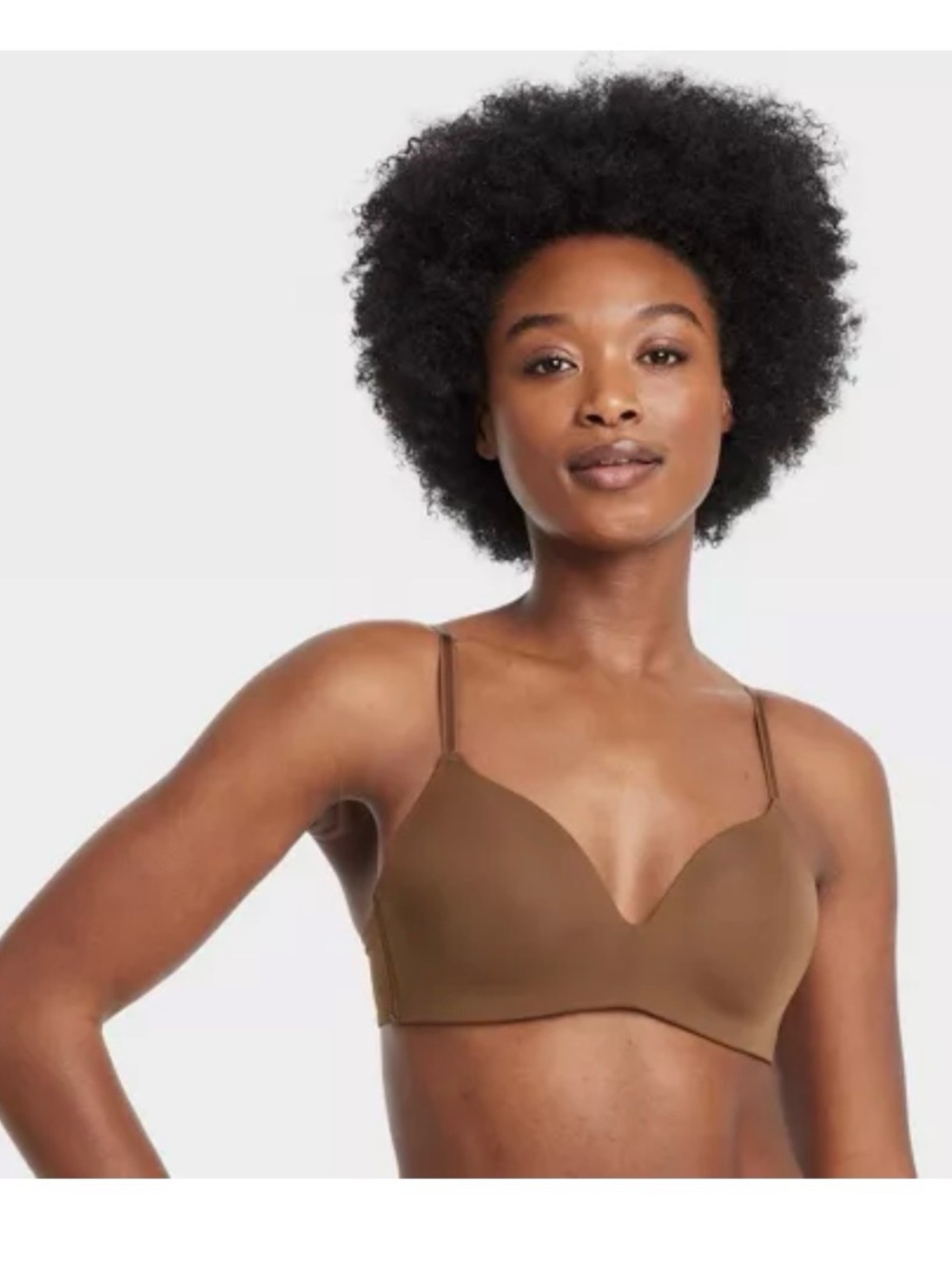 Auden Sandbank Brown Lightly Lined Wirefree Bra 34DDD NWT Medium Support